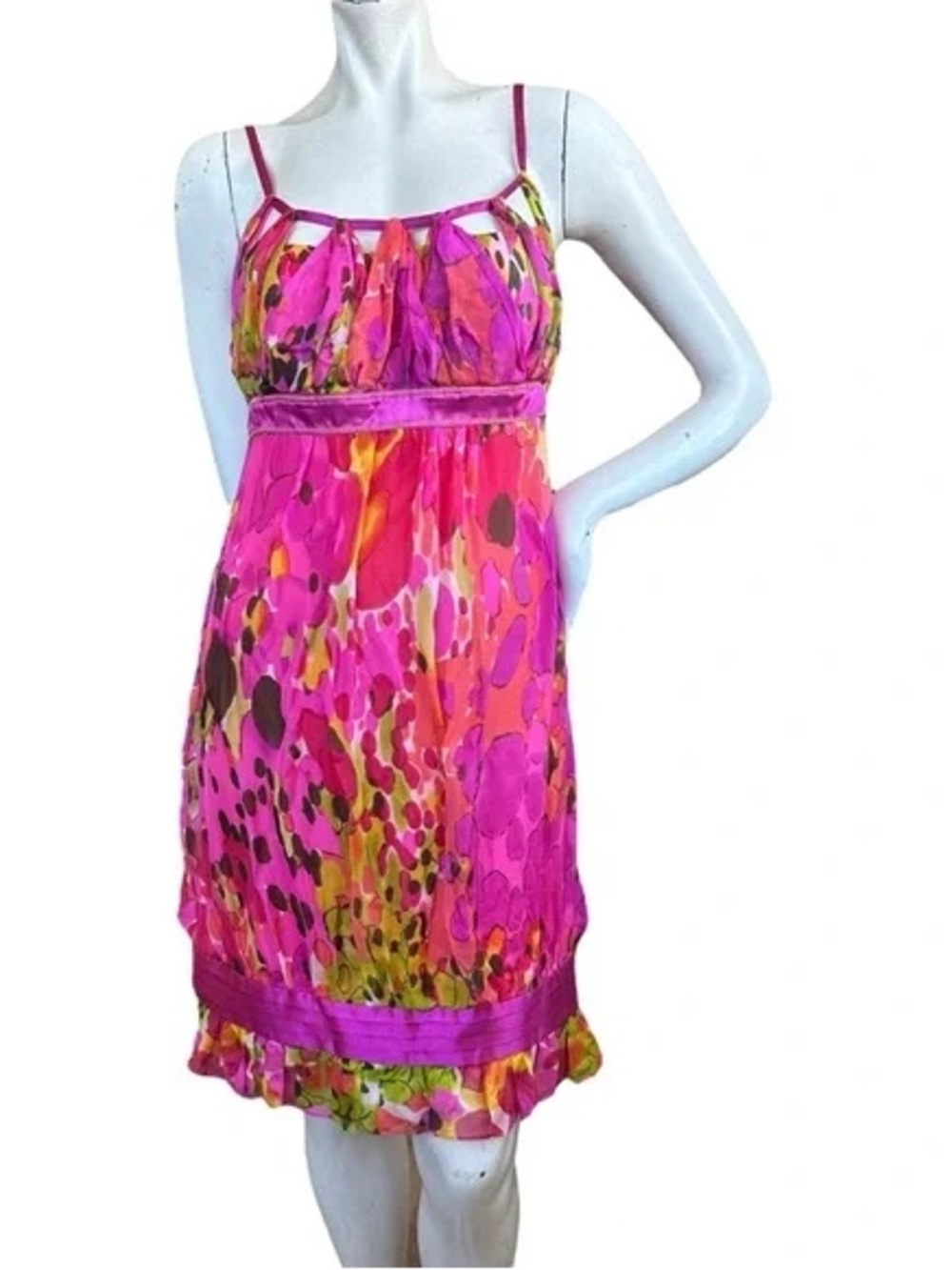 Sue Wong Y2K Silk Floral Mini Dress